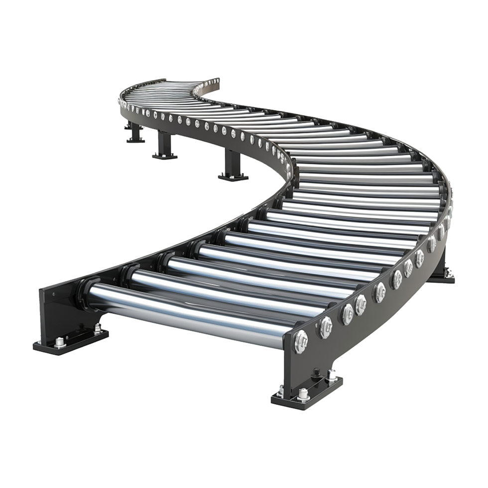 AI generated Roller conveyor png isolated on transparent background