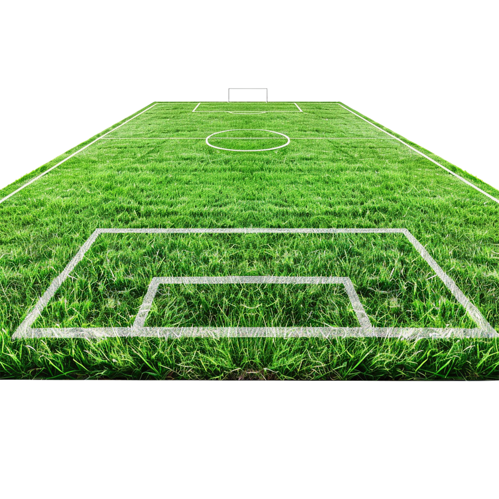 AI generated Soccer field with gate isolated on transparent background png