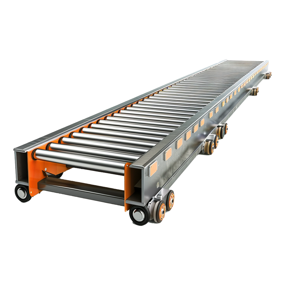 AI generated Roller conveyor png isolated on transparent background