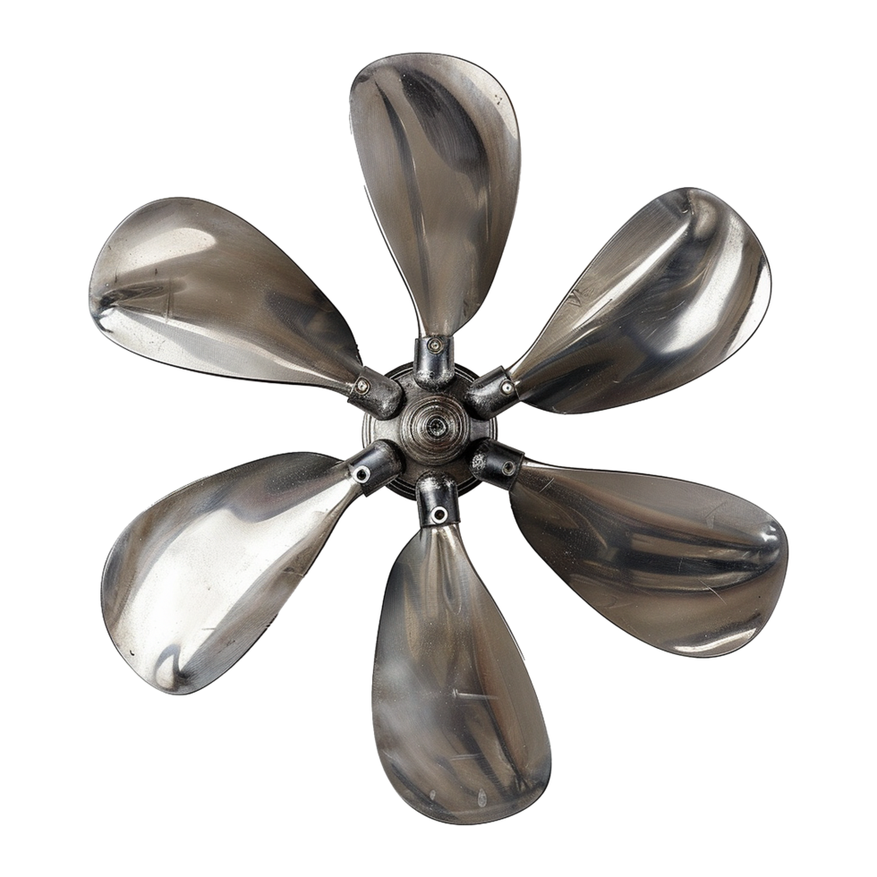 AI generated Six blade marine  propeller isolated on transparent background png