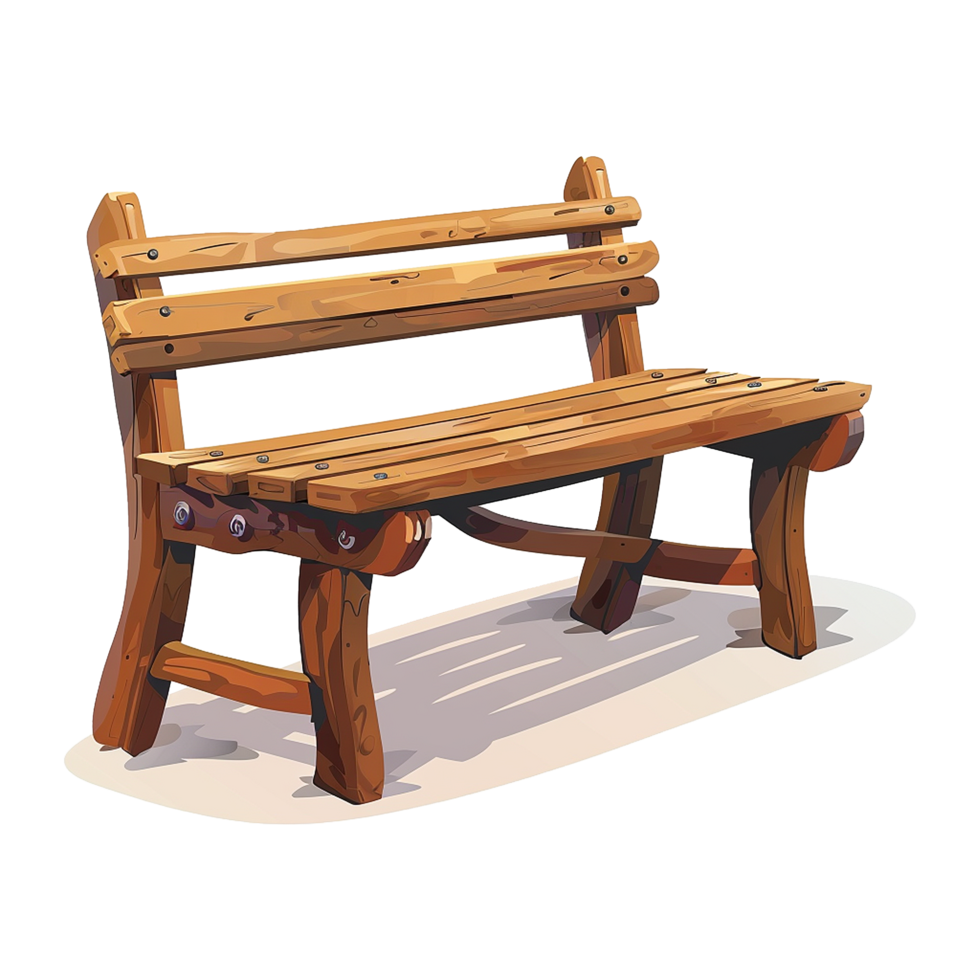 AI generated Wooden park bench isolated on transparent background png