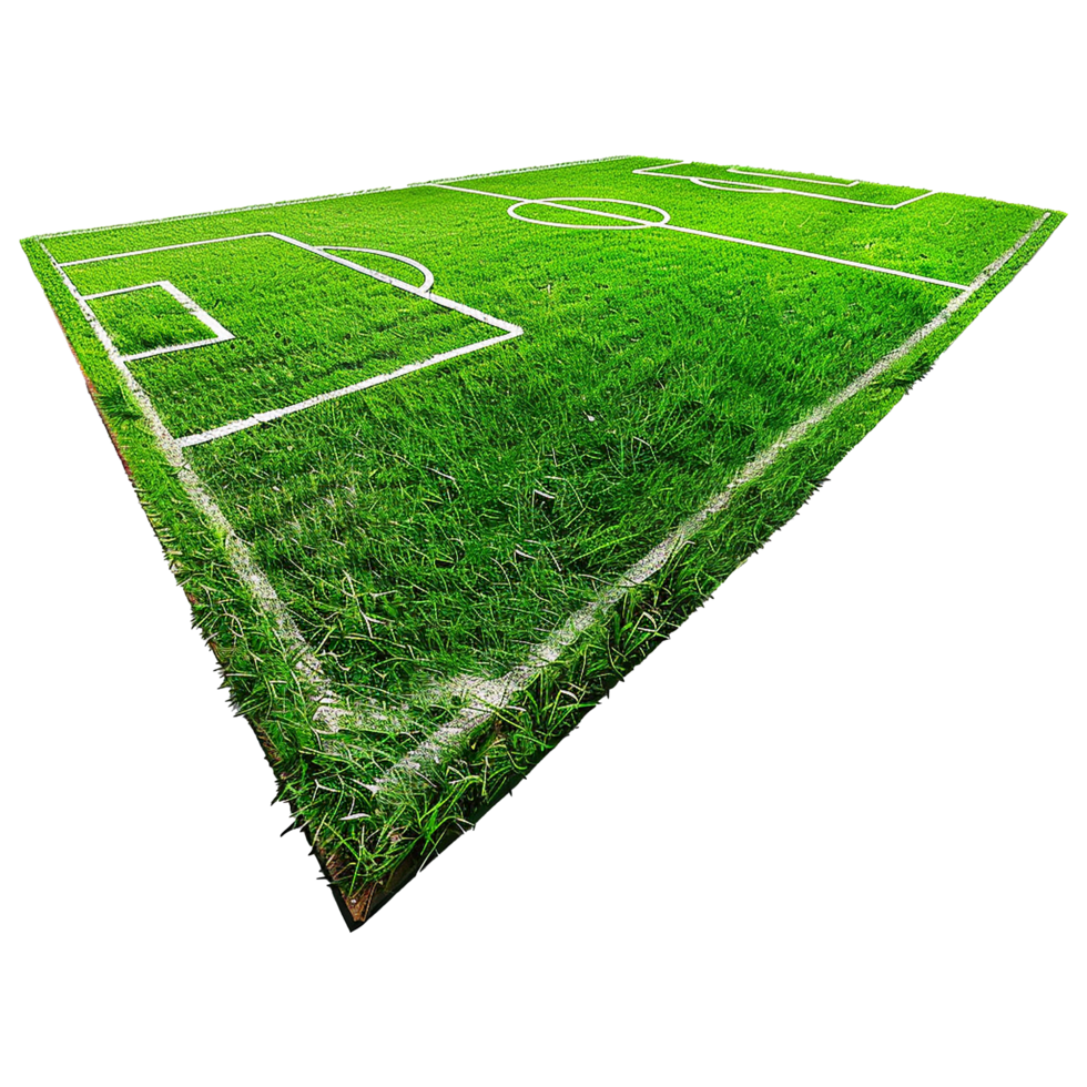 AI generated Soccer field with gate isolated on transparent background png