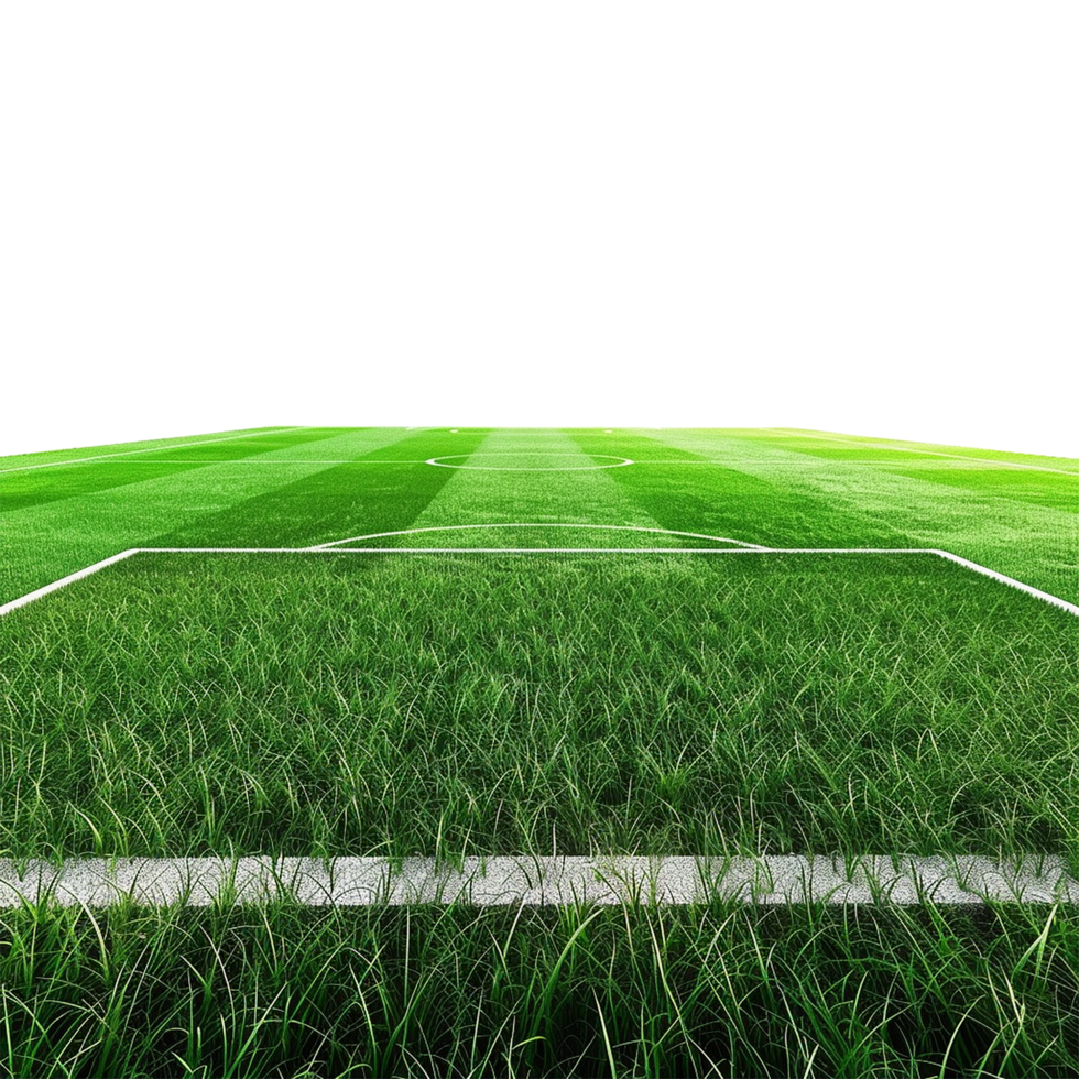 AI generated Soccer field with gate isolated on transparent background png