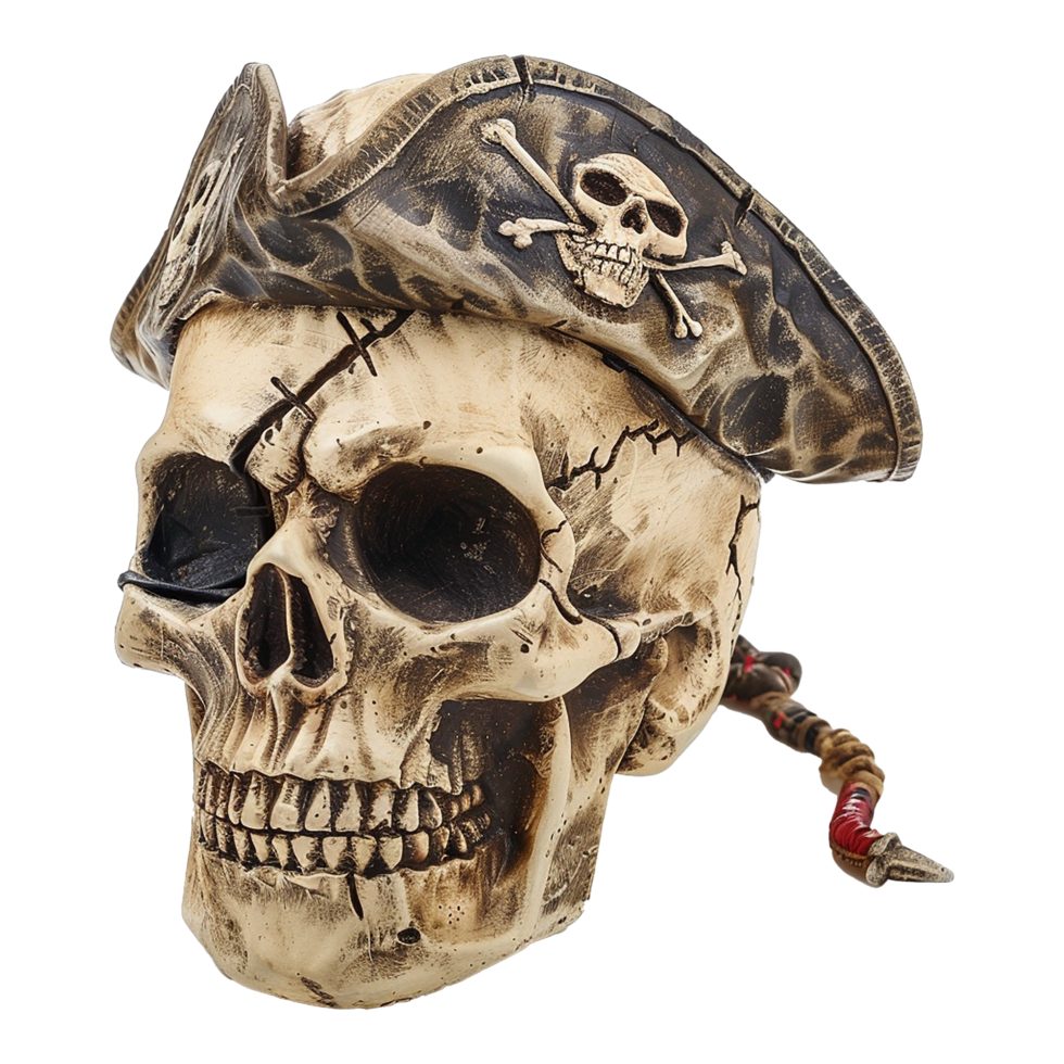 AI generated Pirate skull isolated on transparent background png