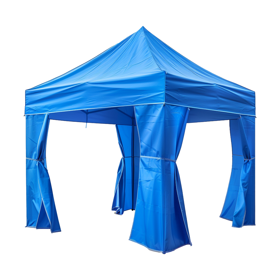 ai gerado ao ar livre pop acima gazebo festa barraca azul isolado em transparente fundo png