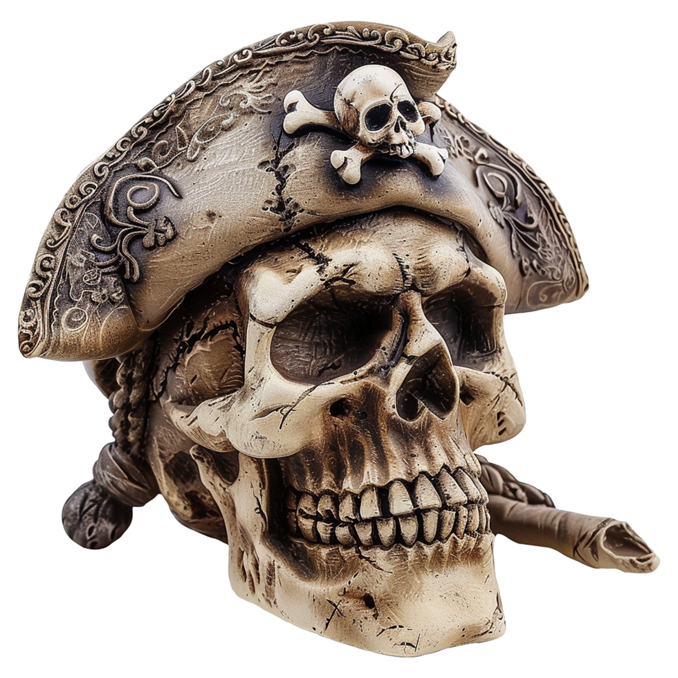 AI generated Pirate skull isolated on transparent background png