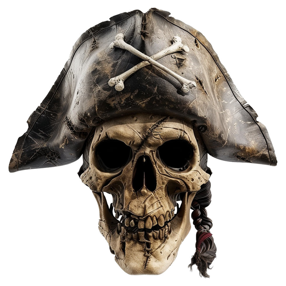 AI generated Pirate skull isolated on transparent background png