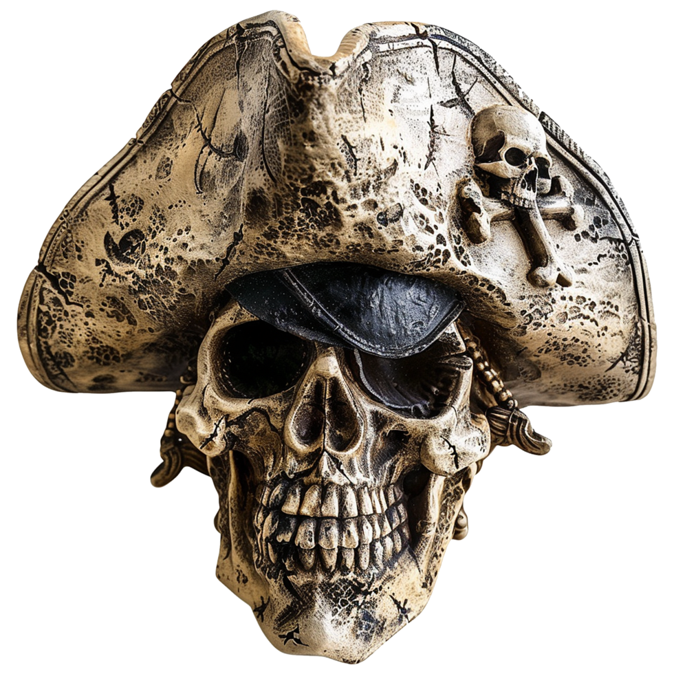 AI generated Pirate skull isolated on transparent background png