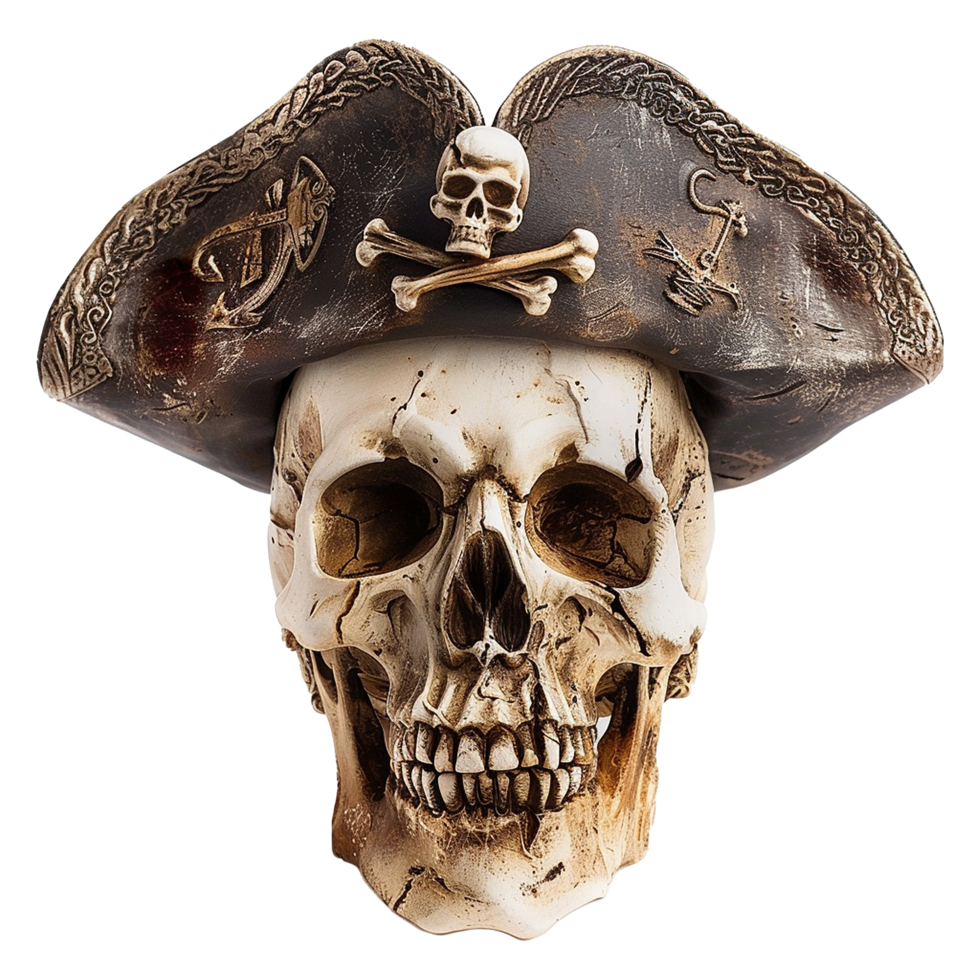 AI generated Pirate skull isolated on transparent background png