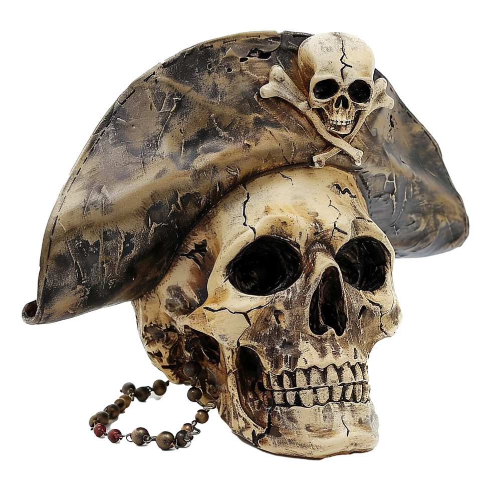 AI generated Pirate skull isolated on transparent background png