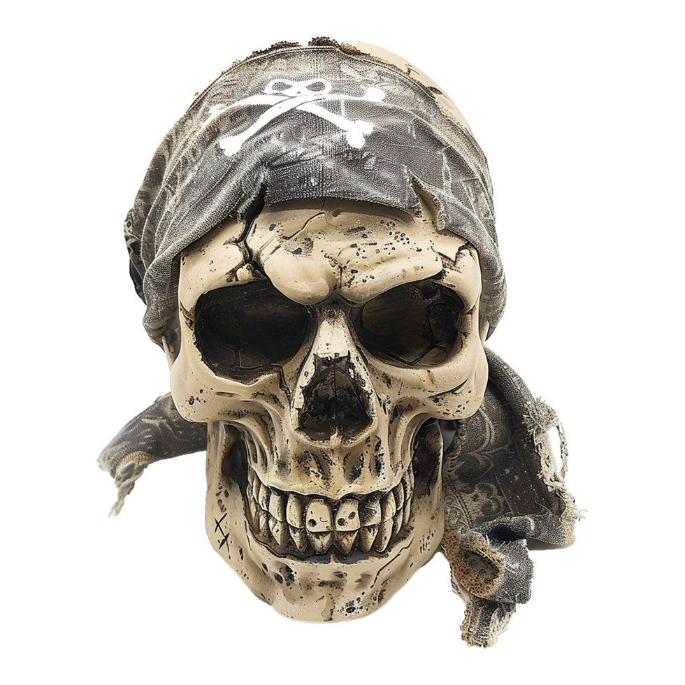 AI generated Pirate skull isolated on transparent background png