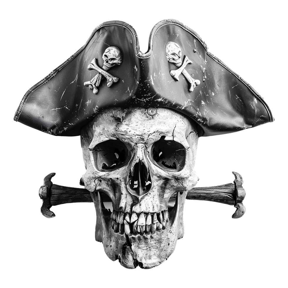 AI generated Pirate skull isolated on transparent background png