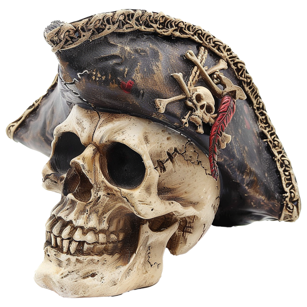 AI generated Pirate skull isolated on transparent background png