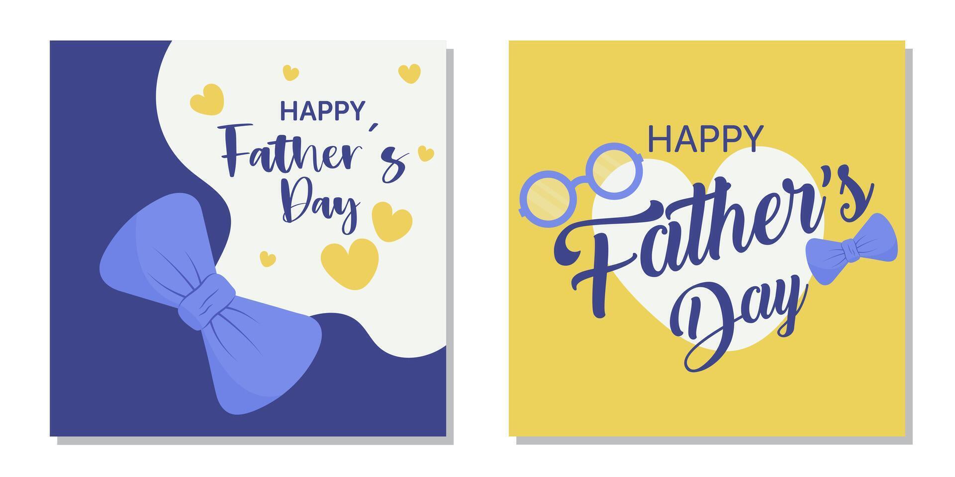 Set of Father's Day greeting cards. Father's Day holiday illustration for greeting banners, fashion, posters, flyers, social media, promotion, and sale vector