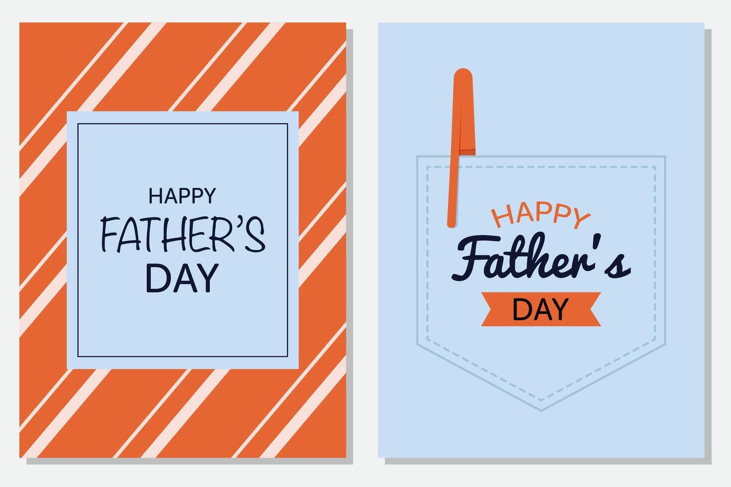 Father's Day is a day of honoring fatherhood and paternal bonds. Set of vector illustrations. The set is great for cards, brochures, flyers, and advertising poster templates.