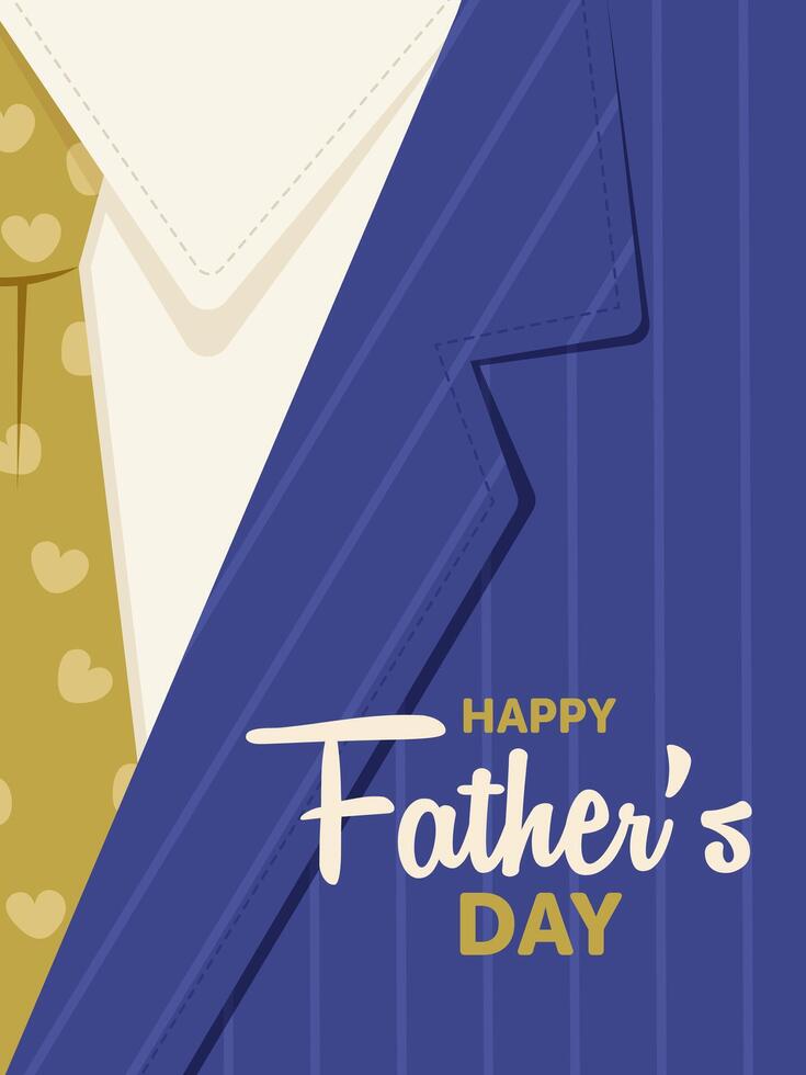 Father's Day card with linen jacket, white shirt, and yellow tie vector