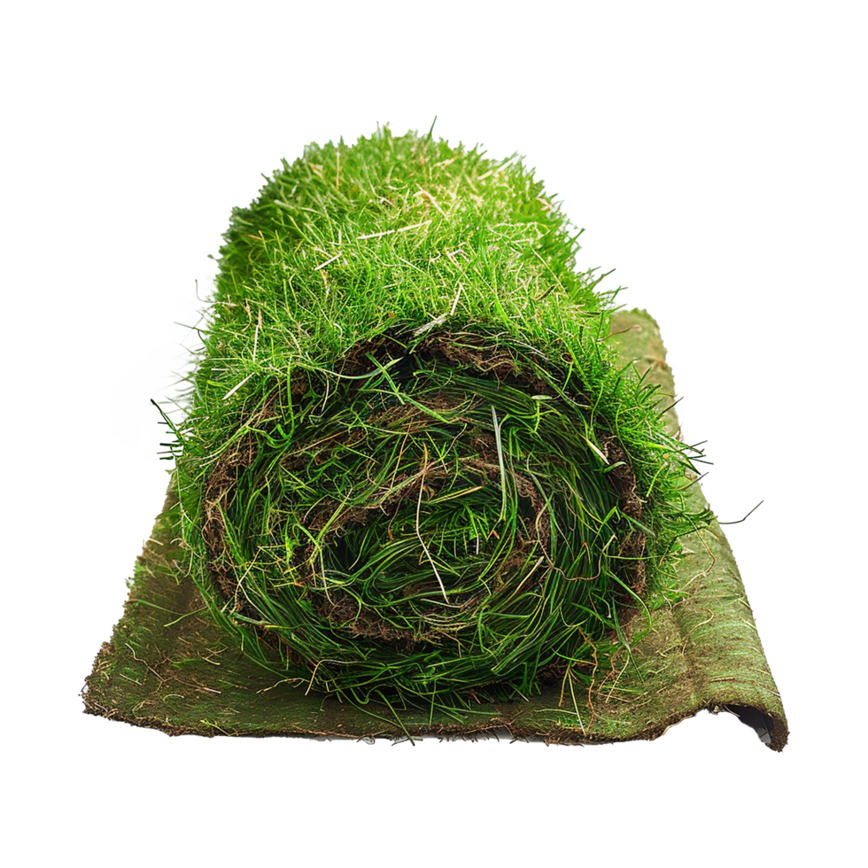 AI generated Rolled lawn isolated on transparent background png