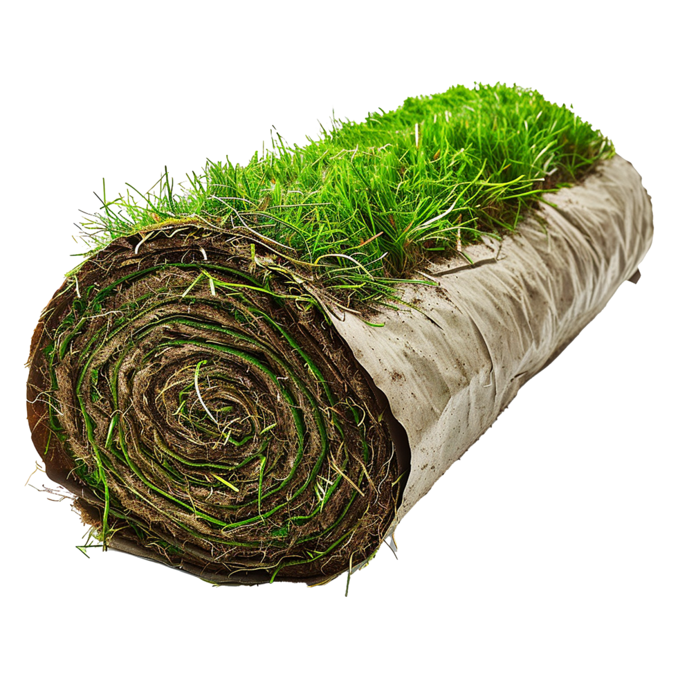 AI generated Rolled lawn isolated on transparent background png