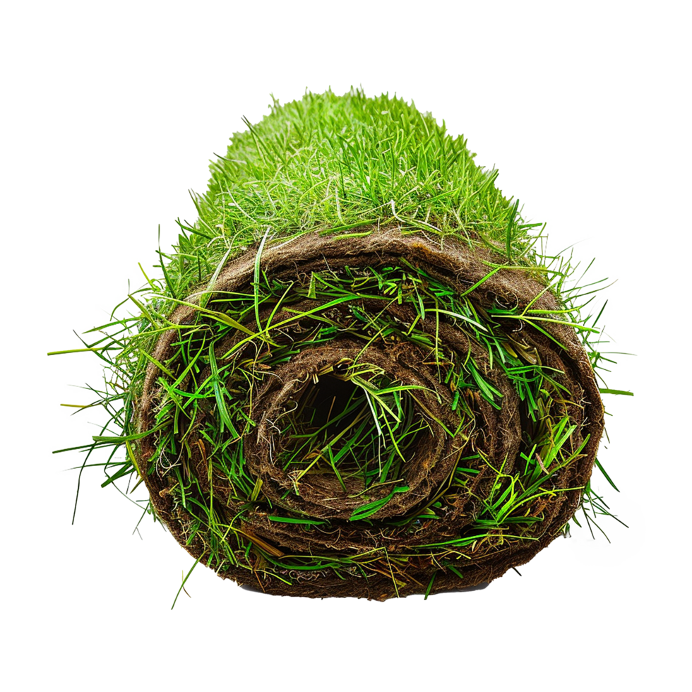 AI generated Rolled lawn isolated on transparent background png