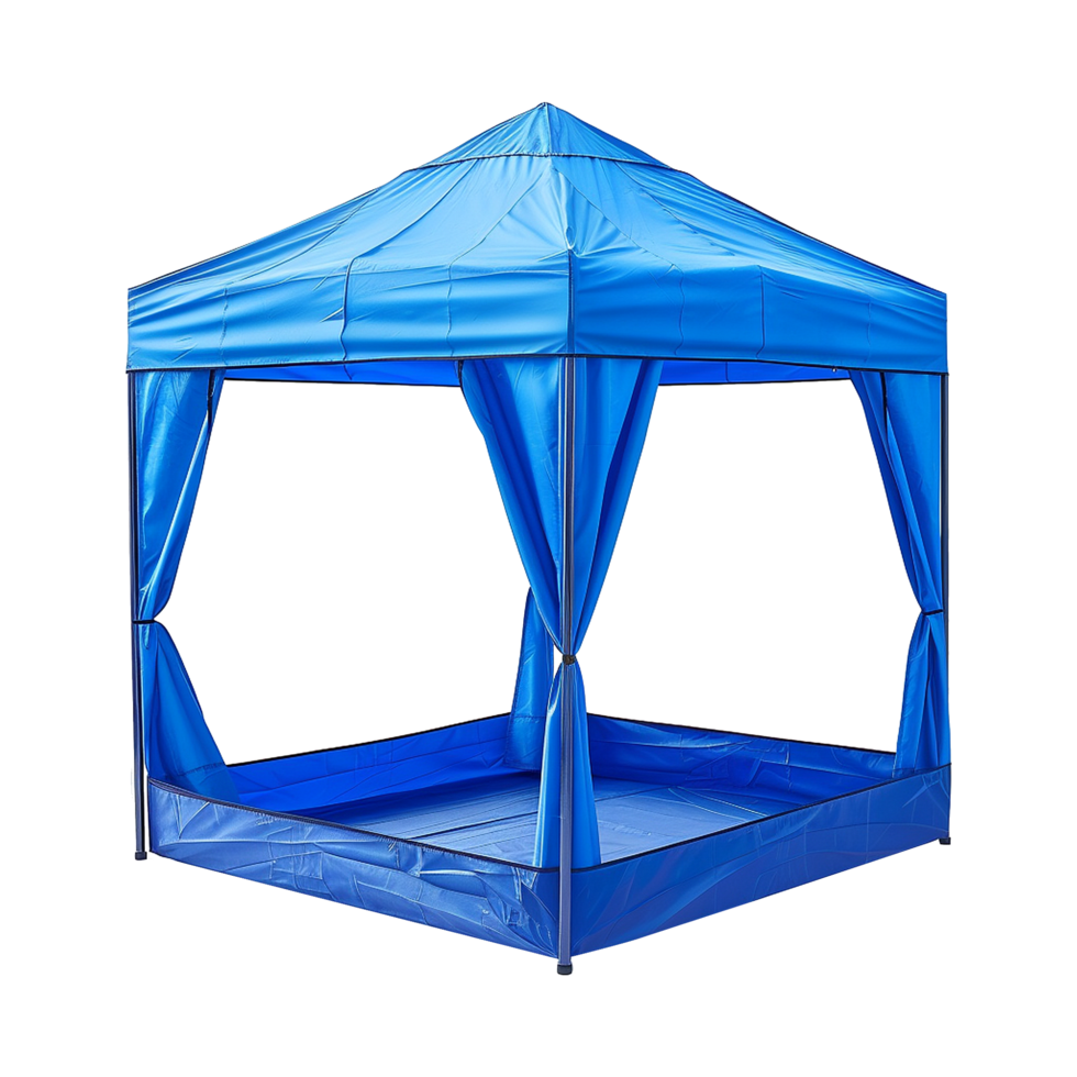 AI generated Outdoor pop up gazebo party tent blue isolated on transparent background png