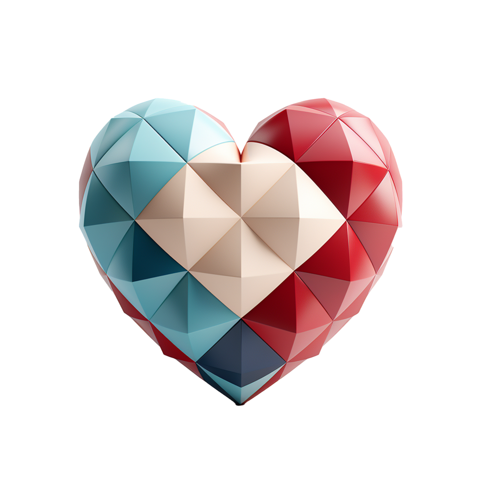 AI generated Minimalist 3d love icon png isolated on transparent background