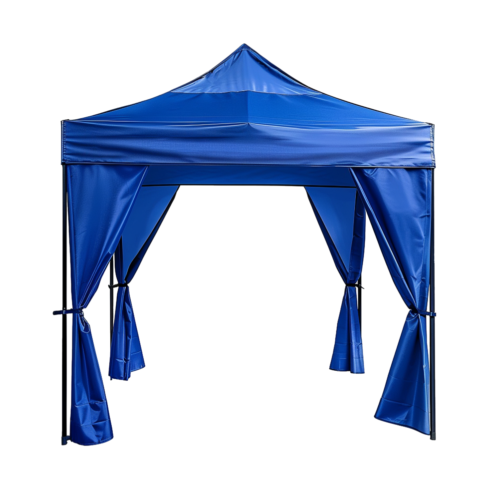 ai gerado ao ar livre pop acima gazebo festa barraca azul isolado em transparente fundo png