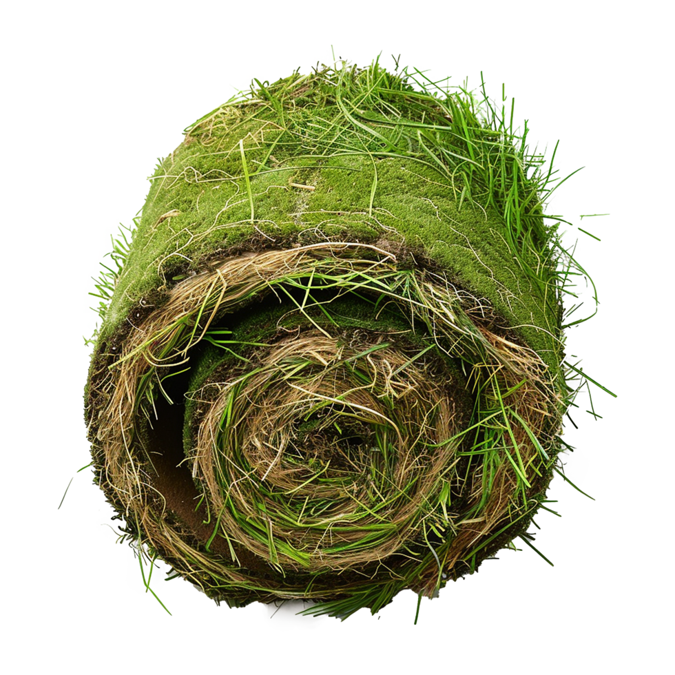 AI generated Rolled lawn isolated on transparent background png