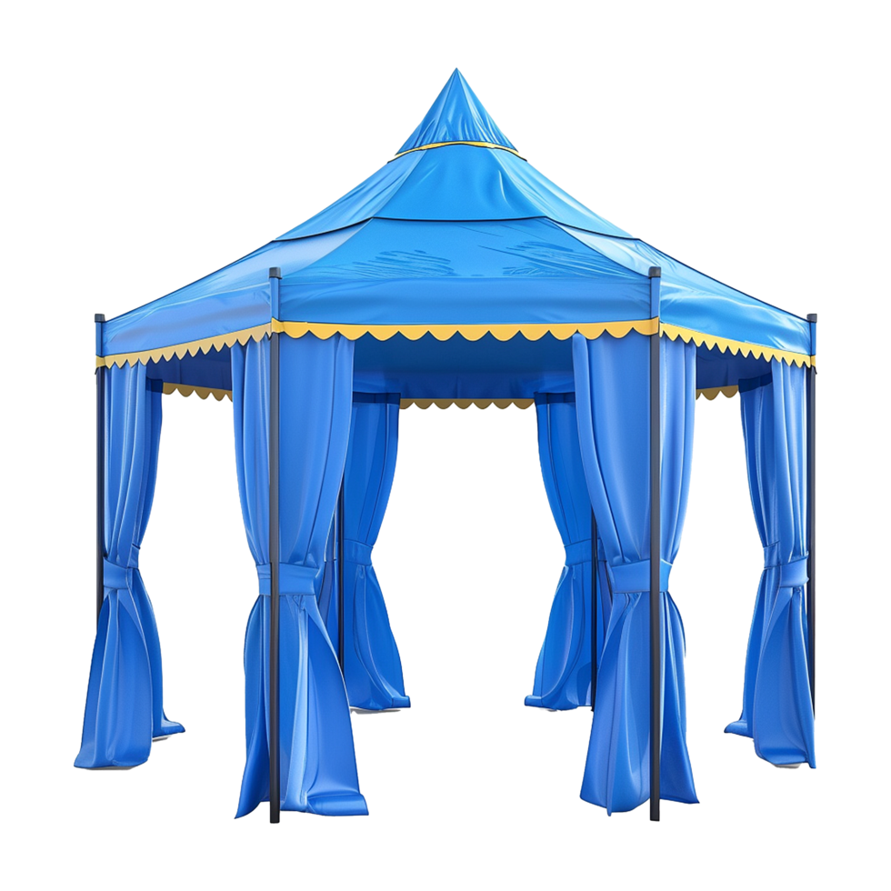 ai generado al aire libre popular arriba Kiosko fiesta tienda azul aislado en transparente antecedentes png