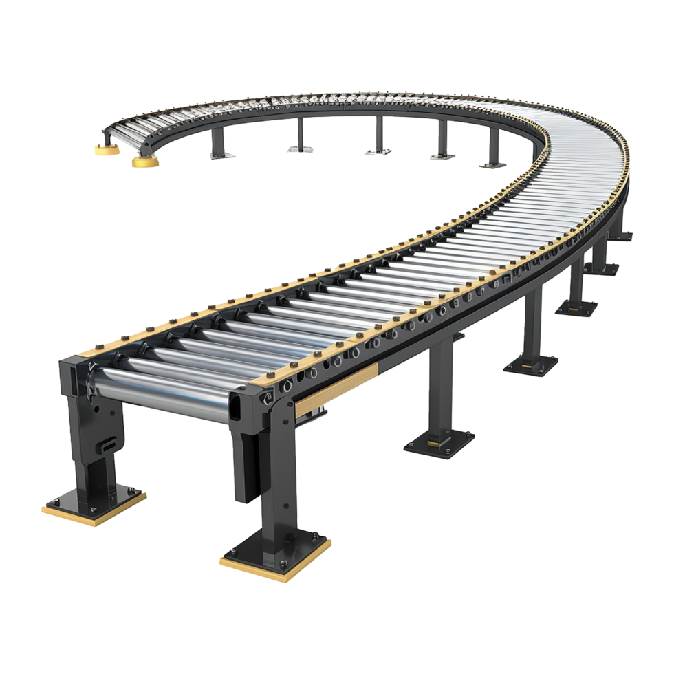 AI generated Roller conveyor png isolated on transparent background