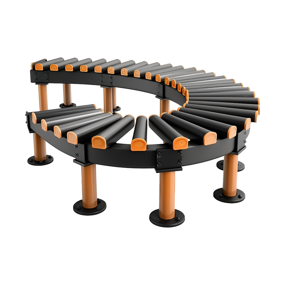 AI generated Roller conveyor png isolated on transparent background