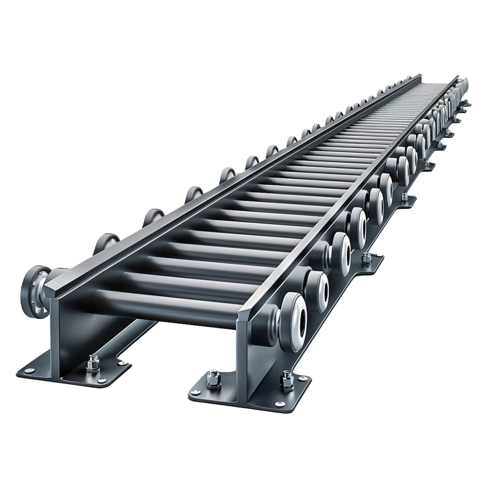 AI generated Roller conveyor png isolated on transparent background