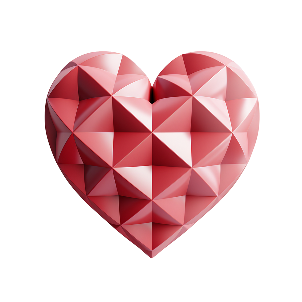 AI generated Minimalist 3d love icon png isolated on transparent background