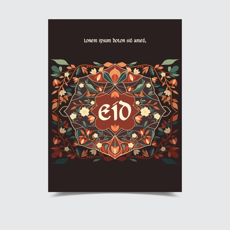 eid poster template elegant flat symmetric vector