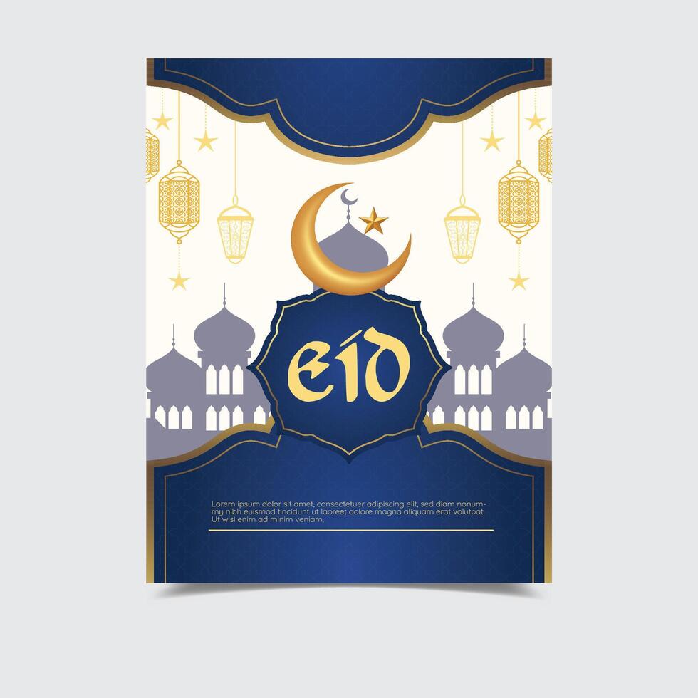 eid poster template elegant flat symmetric vector