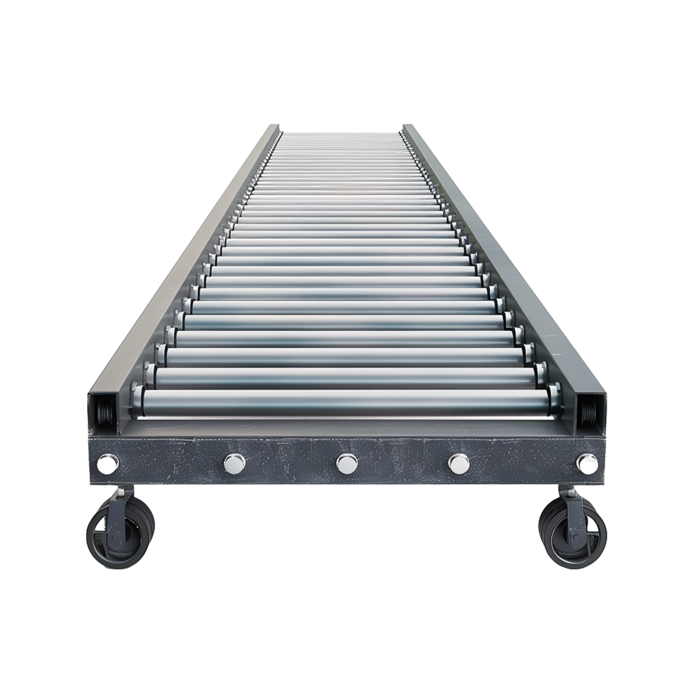 AI generated Roller conveyor png isolated on transparent background