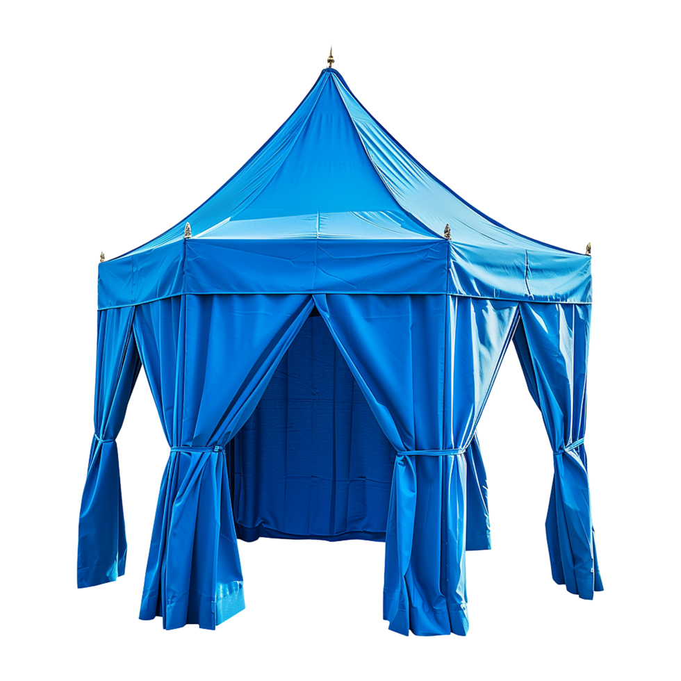 AI generated Outdoor pop up gazebo party tent blue isolated on transparent background png
