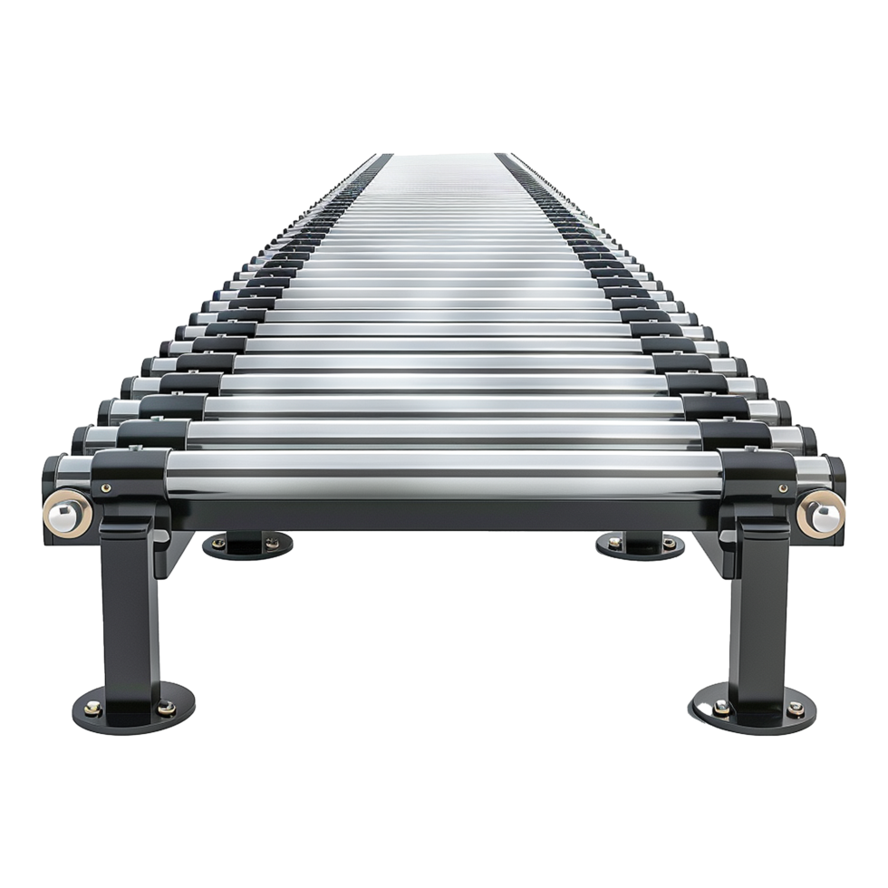 AI generated Roller conveyor png isolated on transparent background