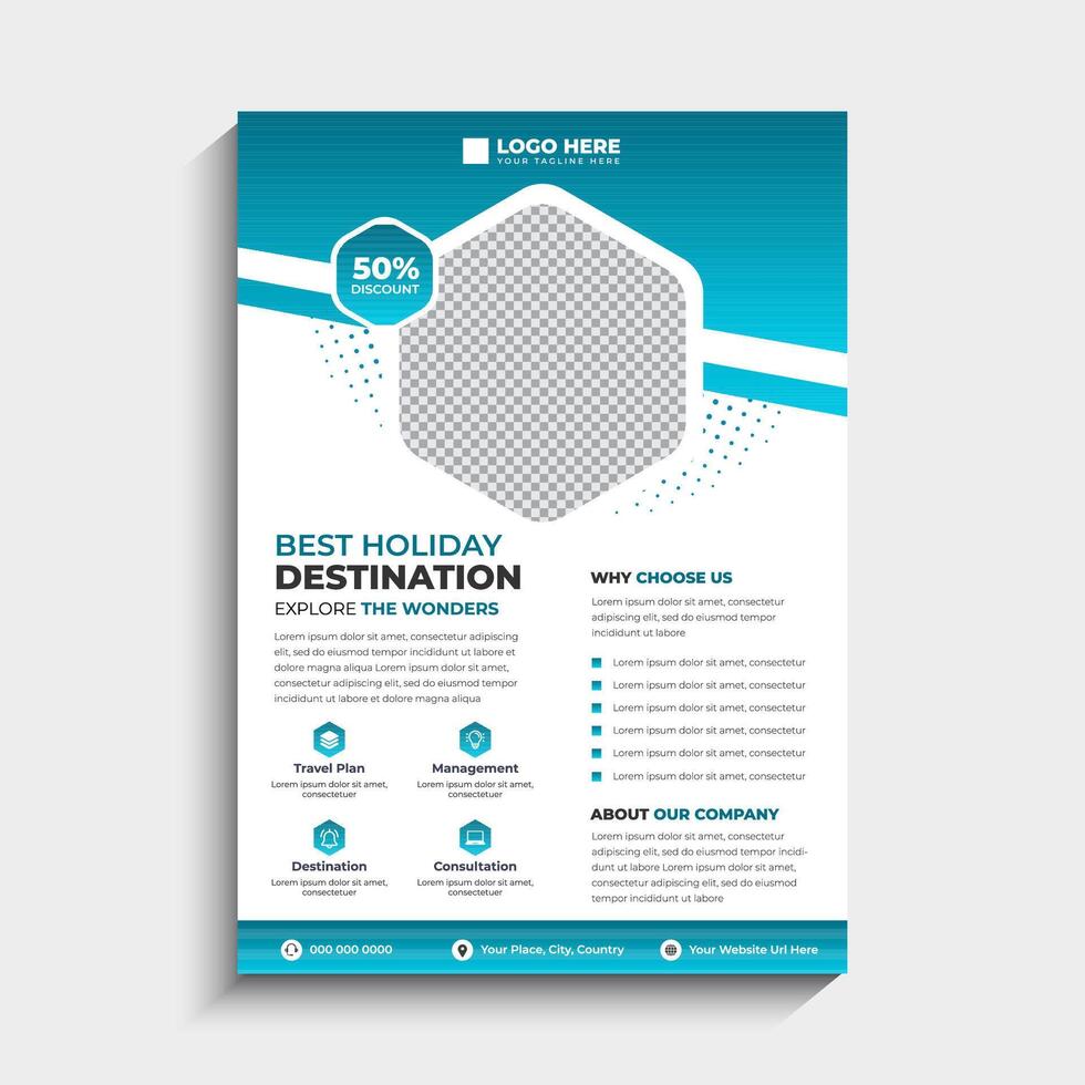 Modern Tour and Travel Agency Flyer Template Design vector