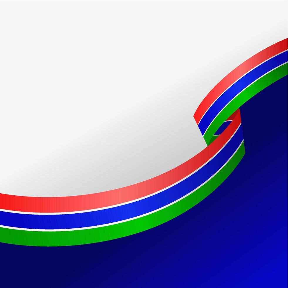 national flag gambia isolated on background with copyspace vector