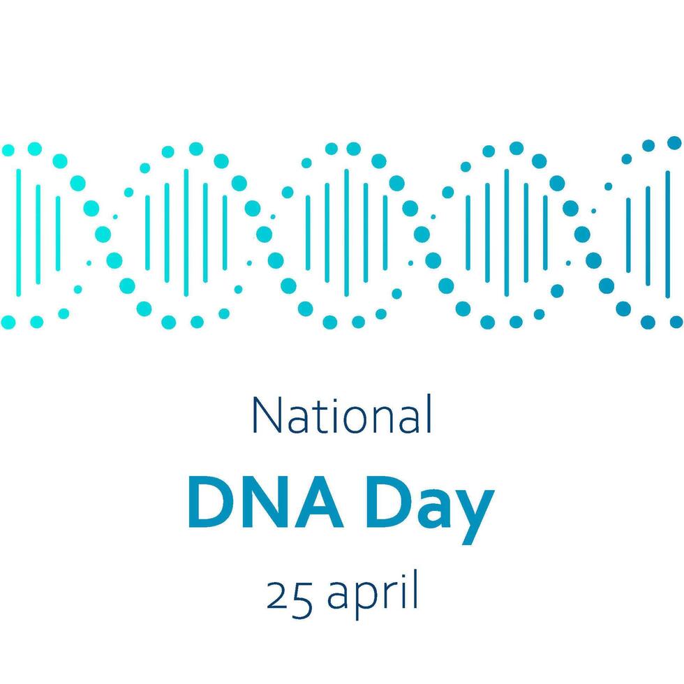 Vector illustration for National DNA Day on April 25. DNA, double helix molecule in minimalist design