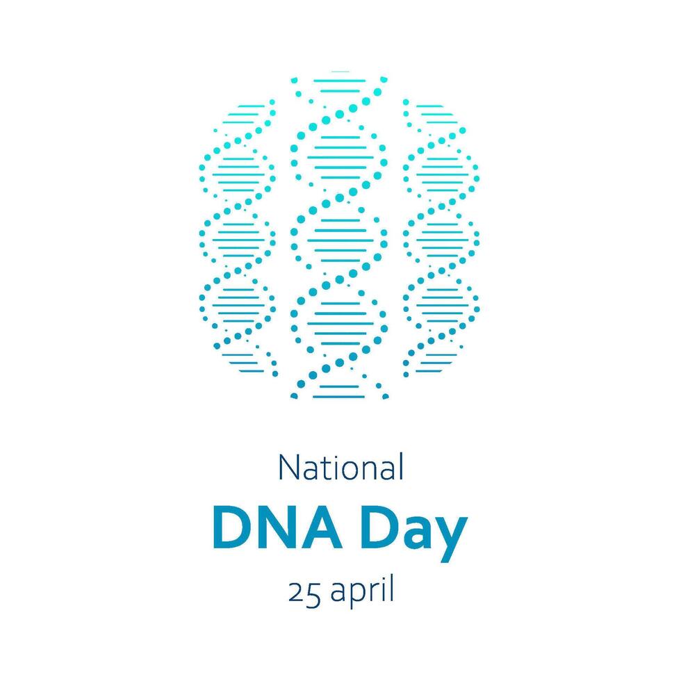 Vector illustration for National DNA Day on April 25. DNA, double helix molecule in minimalist design
