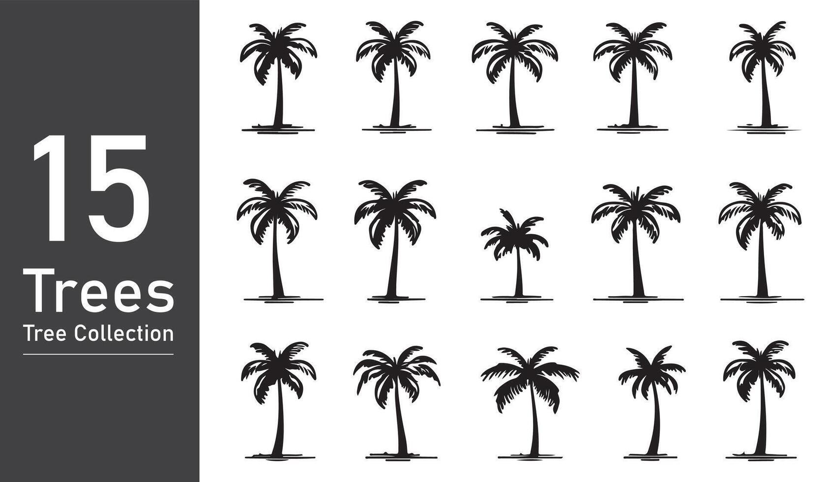 silhouette tree line drawing set, Side view, set of graphics trees elements outline symbol. silhouette tree line drawing set, Side view, icon set of graphics trees elements outline symbol. vector