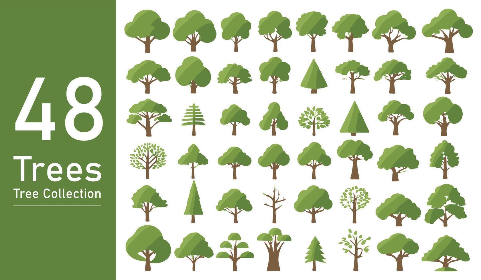 silhouette tree line drawing set, Side view, set of graphics trees elements outline symbol. silhouette tree line drawing set, Side view, icon set of graphics trees elements outline symbol. vector