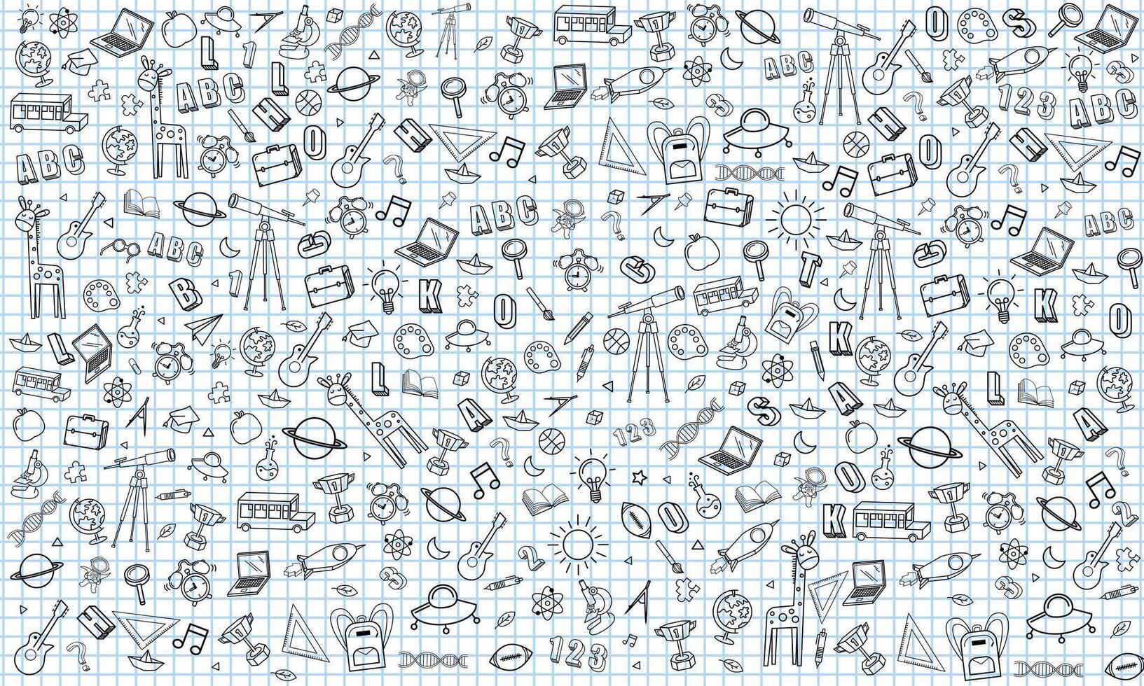 Blank white worksheet exercise book and back to school vector design.