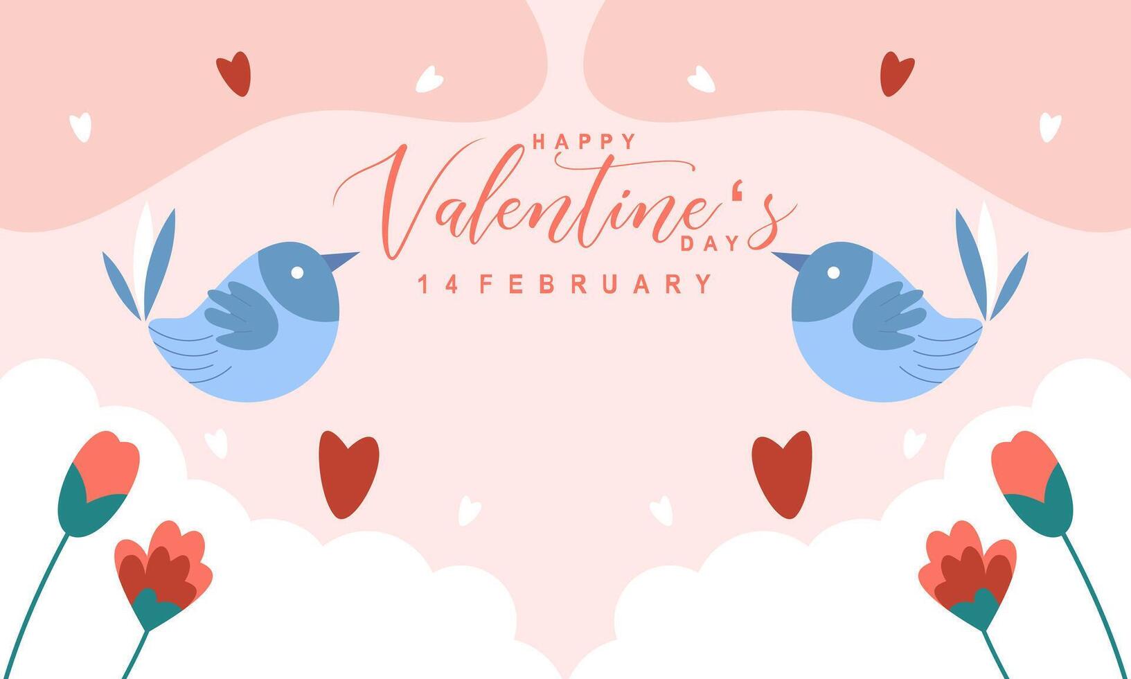 Valentine's day concept frame vector illustration