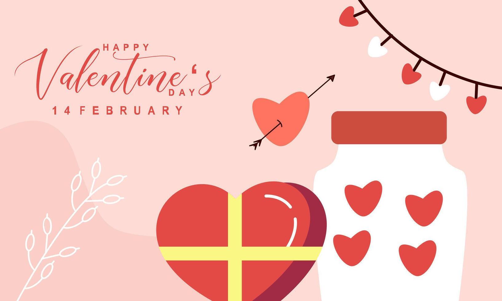 Valentine's day concept frame vector illustration