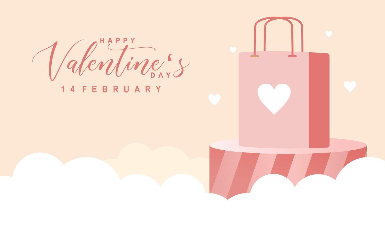 Valentine's day concept frame vector illustration