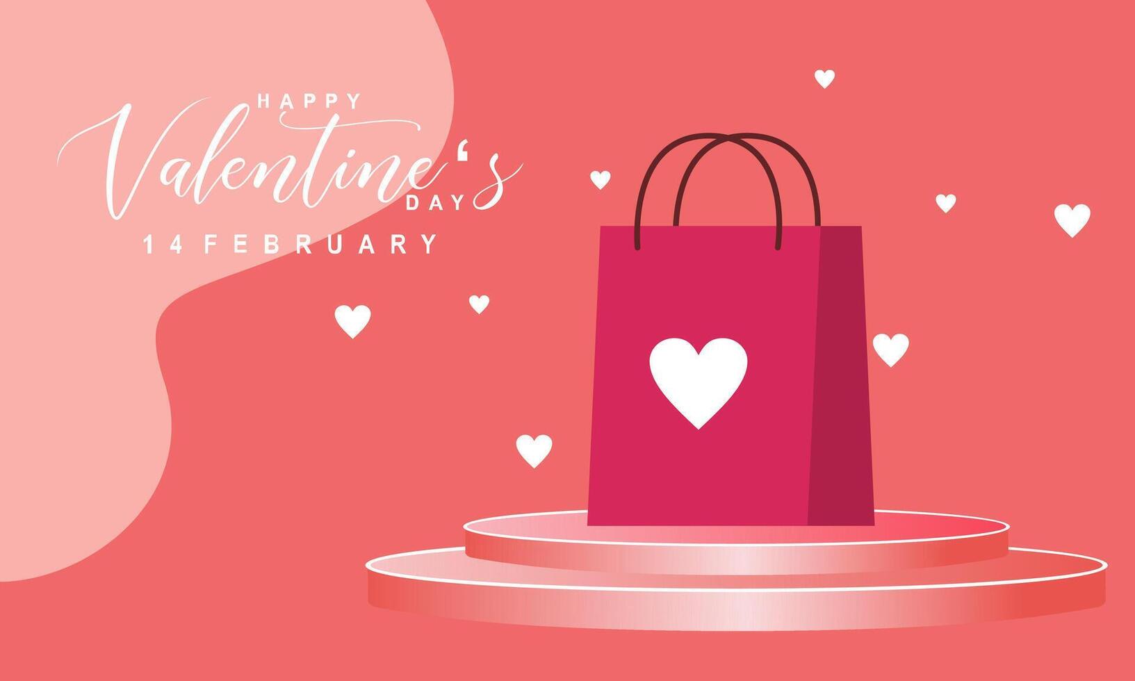 Valentine's day concept frame vector illustration