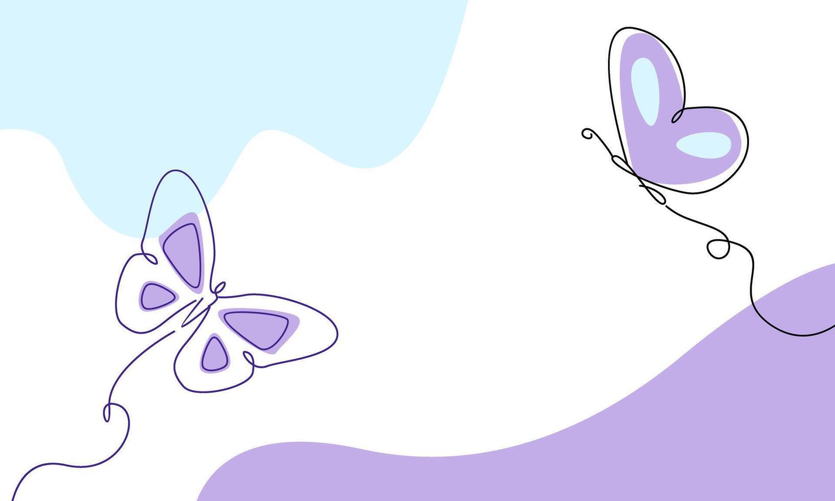 Beautiful butterfly outline background vector
