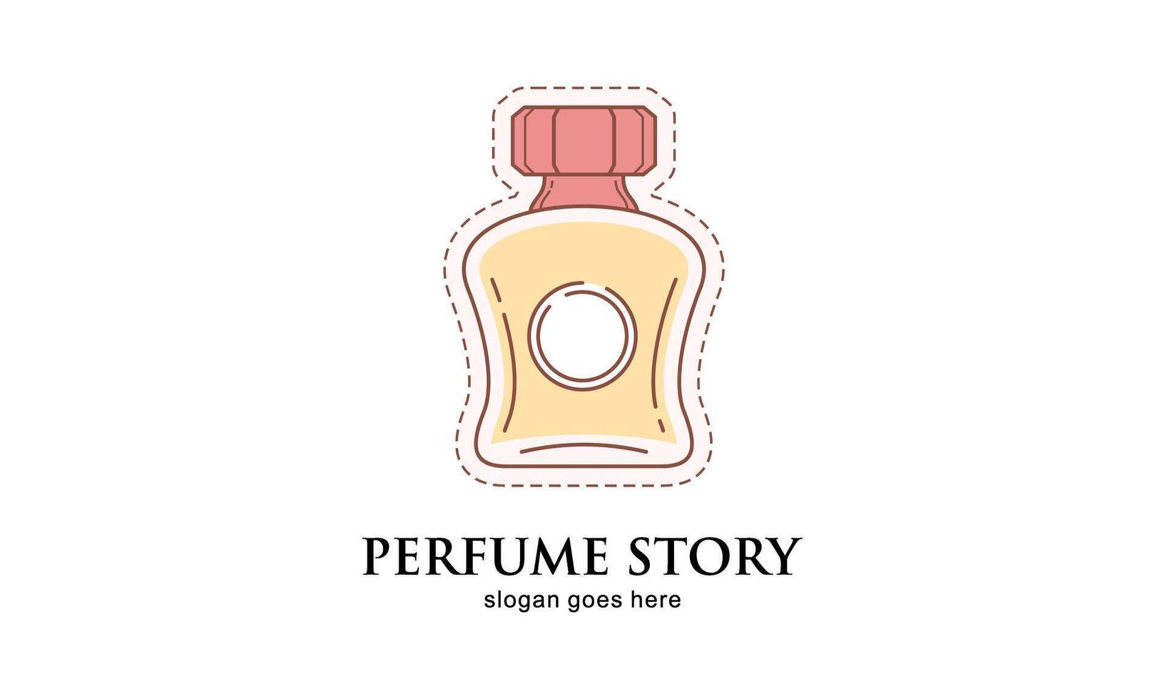 Classic Perfume gold bottle illustration. Glamour fragrance isolated icon vector